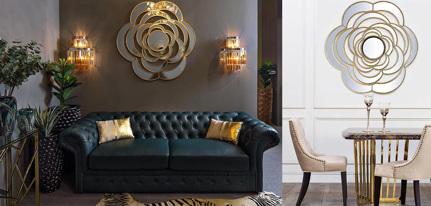 Зеркало Mirrored Flower Gold Зеркало Mirrored Flower Gold - Loft-Concept в Перми