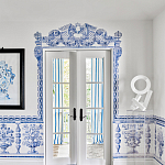 Обои ручная роспись Porto by Alessandra Branca Original colourway on dyed paper варинант исполнения - 2 | Loft Concept в Перми