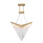 Люстра золотого цвета в форме галочки с каскадом длинных прозрачных трубок Eurofase варинант исполнения - 2 | Loft Concept в Перми