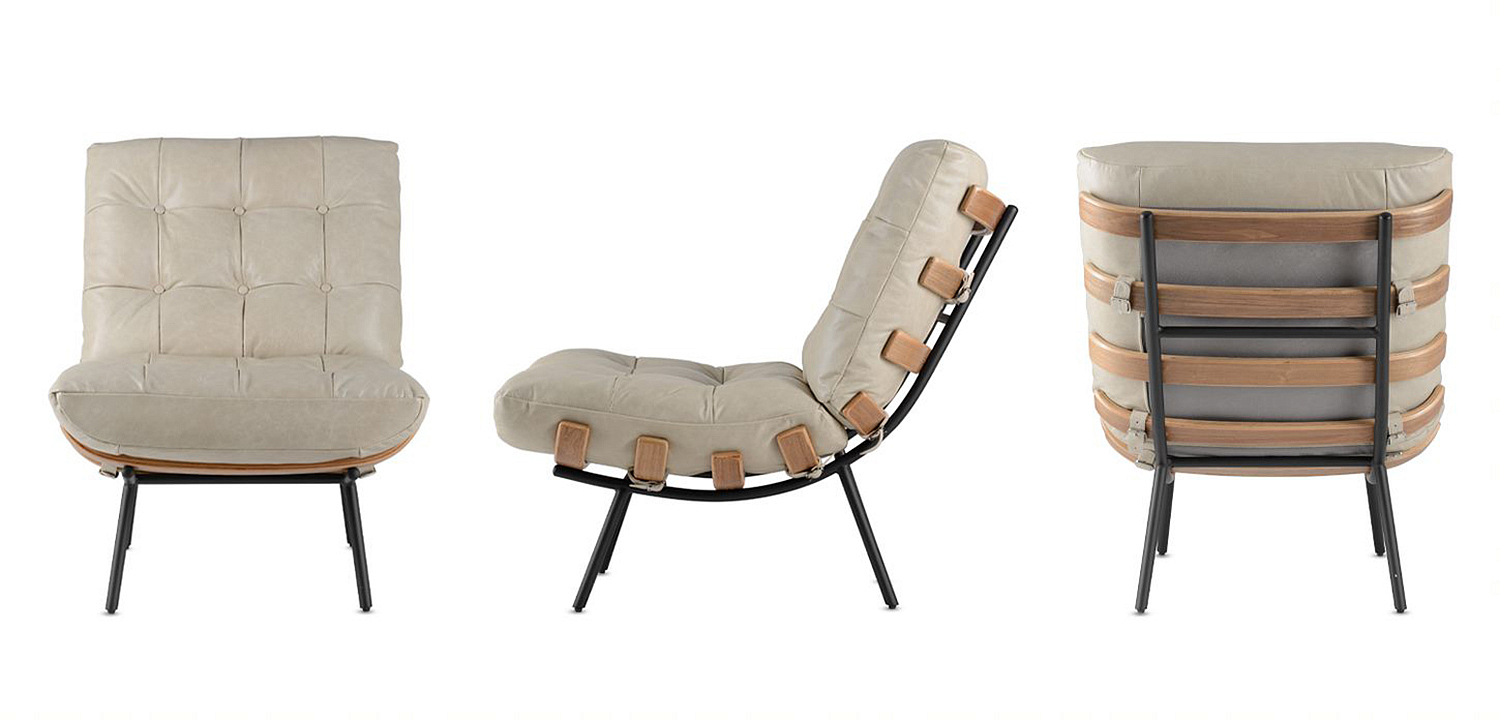 Кресло Philbert Chair beige leather Кресло Philbert Chair beige leather - Loft-Concept в Перми