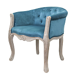 Кресло низкое в стиле прованс Louis French Armchair blue velour варинант исполнения - 3 | Loft Concept в Перми