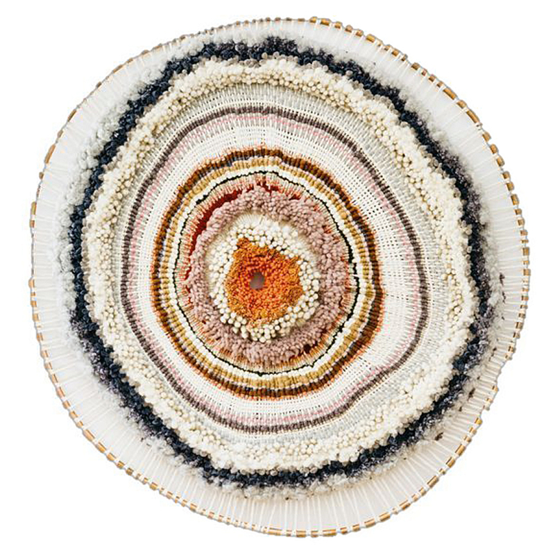 Вязаное Панно из шерсти Круг ivory ( слоновая кость ) Терракотовый в Перми | Loft Concept 