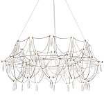 Люстра с каркасом из тонких металлических нитей и хрустальными подвесками Crystal Metal Threads Chandelier 100 варинант исполнения - 1 | Loft Concept в Перми