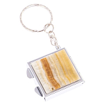 Зеркало брелок складное двухстороннее из натурального камня Оникс Silver Stone Mirrors варинант исполнения - 4 | Loft Concept в Перми