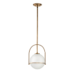 Подвесной светильник с белым плафоном в форме шара в арочной подвеске Hinkley варинант исполнения - 12 | Loft Concept в Перми