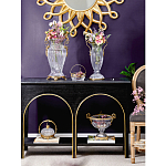 Чаша из прозрачного стекла с бронзовой подставкой и ручками Eden Garden варинант исполнения - 5 | Loft Concept в Перми