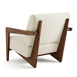 Кресло с обивкой из белого букле Armchair White Boucle варинант исполнения - 2 | Loft Concept в Перми