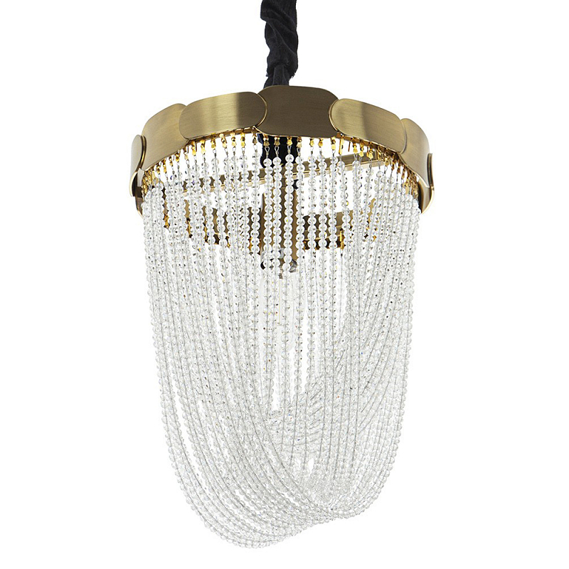 Подвесная люстра с хрустальными подвесками Riche Crystal Metal Chandelier 1 Латунь Прозрачный Подвесная люстра с хрустальными подвесками Riche Crystal Metal Chandelier 1 Латунь Прозрачный в Перми | Loft Concept