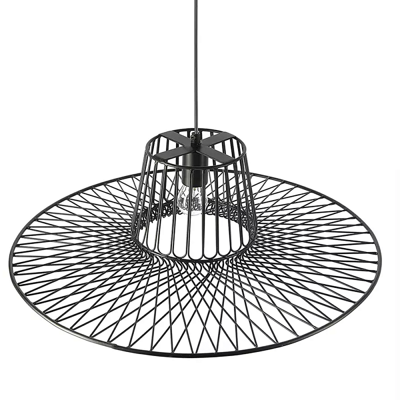 Подвесной светильник с плафоном из металлической сетки Lamp with Metal Mesh Shade Черный в Перми | Loft Concept 