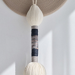 Аксессуар на стену диск из нитей Wall Decor White Thread Disc  варинант исполнения - 2 | Loft Concept в Перми