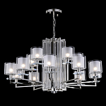 Люстра многоярусная с 15-ю цилиндрическими плафонами из стекла Laurent варинант исполнения - 2 | Loft Concept в Перми