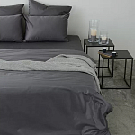 Постельное белье однотонное из сатина темно-серого цвета Eden Line варинант исполнения - 4 | Loft Concept в Перми