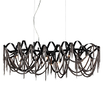 Люстра подвесная линейная с переплетенными металлическими лентами и цепочками Atlantis Chain варинант исполнения - 1 | Loft Concept в Перми