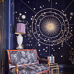 Обои с вышивкой ручной работы Cosmos Original colourway on velvet варинант исполнения - 1 | Loft Concept в Перми