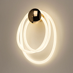 Бра с круглым золотистым основанием и белыми изогнутыми световыми линиями Luke Lampco Tracer Lamp варинант исполнения - 2 | Loft Concept в Перми