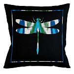 Подушка декоративная стрекоза сине-зеленая Ikat Pattern варинант исполнения - 1 | Loft Concept в Перми