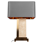 Настольная лампа с основанием из натурального камня c серым прямоугольным абажуром Lapis Tiburtinus варинант исполнения - 3 | Loft Concept в Перми