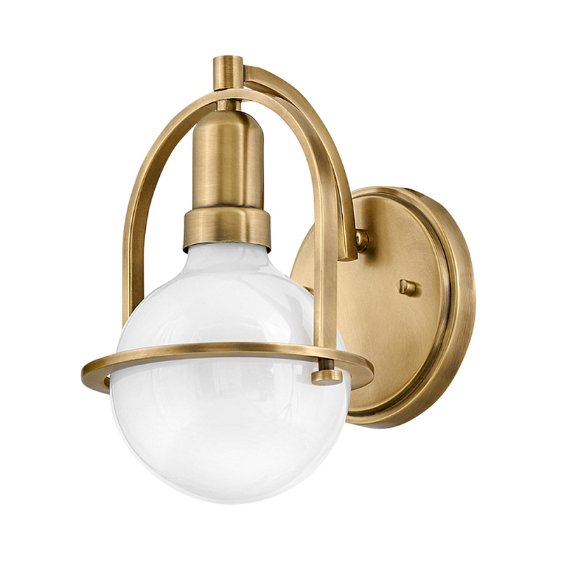 Бра с шарообразной белой лампой и декоративной рамкой Hinkley Латунь в Перми | Loft Concept 