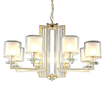 Люстра с 8-ю цилиндрическими плафонами из стекла Laurent варинант исполнения - 1 | Loft Concept в Перми