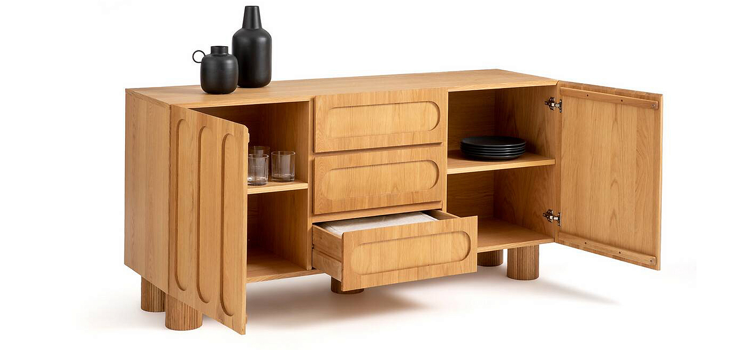 Комод Jakob Oak Chest of Drawers из массива дуба с 3-мя ящиками и 2-мя дверцами Комод Jakob Oak Chest of Drawers из массива дуба с 3-мя ящиками и 2-мя дверцами - Loft-Concept в Перми