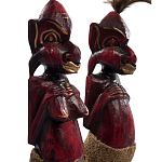 Комплект из 2-х деревянных статуэток Asmat Wooden Statuettes Dark Red варинант исполнения - 3 | Loft Concept в Перми