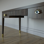 Письменный стол Elsa Dreams Walnut Шпон дерево с двумя ящиками варинант исполнения - 4 | Loft Concept в Перми