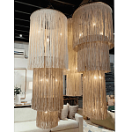 Люстра круглая трехъярусная из бахромы Milk Gradient Braided Fringe варинант исполнения - 2 | Loft Concept в Перми