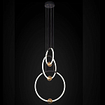 Люстра подвесная светодиодная с 3-мя кольцами Bronze Ring Chandelier варинант исполнения - 1 | Loft Concept в Перми