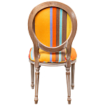 Стул бежевый в разноцветную полоску из натурального бука с изображением птиц и цветов Blooming Yellow Birds Colorful Stripes Chair варинант исполнения - 3 | Loft Concept в Перми