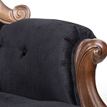 Кресло с мягкой обивкой из черного велюра на 4-х деревянных ножках Evelyn Classical Armchair варинант исполнения - 5 | Loft Concept в Перми