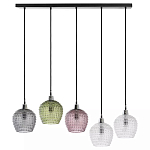 Подвесной светильник каскадный с 5-ю фактурными стеклянными плафонами Cascade with Relief Lampshades варинант исполнения - 1 | Loft Concept в Перми