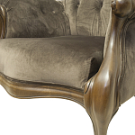 Кресло с мягкой обивкой из коричневого велюра на 4-х деревянных ножках Evelyn Classical Armchair варинант исполнения - 5 | Loft Concept в Перми