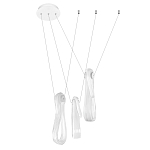 Подвесной светильник белого цвета с 3-мя изогнутыми плафонами Flow Loop варинант исполнения - 4 | Loft Concept в Перми