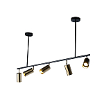 Люстра линейная с 5-ю цилиндрическими плафонами цвета латунь TRIBES CHANDELIER варинант исполнения - 2 | Loft Concept в Перми