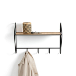 Настенная вешалка с полкой из ротанга Bourn Shelf-hanger варинант исполнения - 2 | Loft Concept в Перми