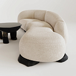 Диван Cannes трехместный с обивкой букле молочного цвета варинант исполнения - 2 | Loft Concept в Перми