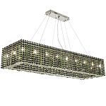 Прямоугольная люстра с хрустальными подвесками Crystal Art Chrome Green Rectangular Chandelier варинант исполнения - 1 | Loft Concept в Перми