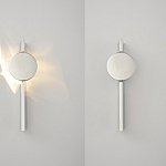 Бра с круглым зеркальным диском на прямоугольном соновании Reflection Circle Glow варинант исполнения - 2 | Loft Concept в Перми