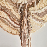 Овальный Современный Гобелен Абстракция в бежевых тонах Shallow варинант исполнения - 2 | Loft Concept в Перми