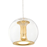 Подвесной светильник со стеклянным плафоном Inner Gleam Globe gold  варинант исполнения - 2 | Loft Concept в Перми
