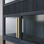 Витрина Primo со стеклянными фасадами и 2 ящиками Черный дуб варинант исполнения - 5 | Loft Concept в Перми