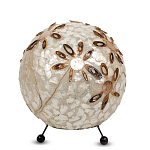 Настольная лампа из перламутра на металлическом каркасе Indonesian Ball варинант исполнения - 2 | Loft Concept в Перми