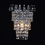 Бра настенное цвета хром с прозрачными квадратными хрустальными подвесками Crystal Regena варинант исполнения - 2 | Loft Concept в Перми