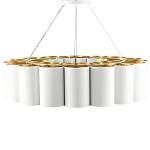 Люстра круглая фактурная в сочетании белого и золотого цвета Wide Stripes of Ribbon варинант исполнения - 3 | Loft Concept в Перми