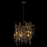 Подвесная люстра в виде ветвей деревьев золотого цвета с прозрачными подвесками-каплями 8 и 14 ламп Droplet Chandelier варинант исполнения - 3 | Loft Concept в Перми