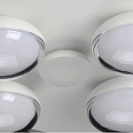 Потолочный светильник овальной формы белого цвета с 7-ю лампами Lunar Pebbles варинант исполнения - 11 | Loft Concept в Перми