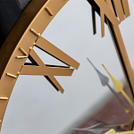 Часы настенные зеркальные с золотым металлическим циферблатом Mirror Tower Clock варинант исполнения - 2 | Loft Concept в Перми