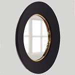 Чёрное настенное зеркало с золотым кантом Porunalia варинант исполнения - 1 | Loft Concept в Перми