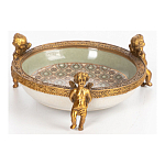 Чаша фарфоровая на бронзовых ножках в виде ангелов Porcelain Angels of Paradise варинант исполнения - 2 | Loft Concept в Перми