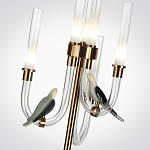 Торшер с 2-мя фигурками птиц на изогнутых прозрачных трубках Ganthea варинант исполнения - 3 | Loft Concept в Перми